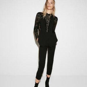 Express Black Lace High Neck Jumpsuit Size 4
